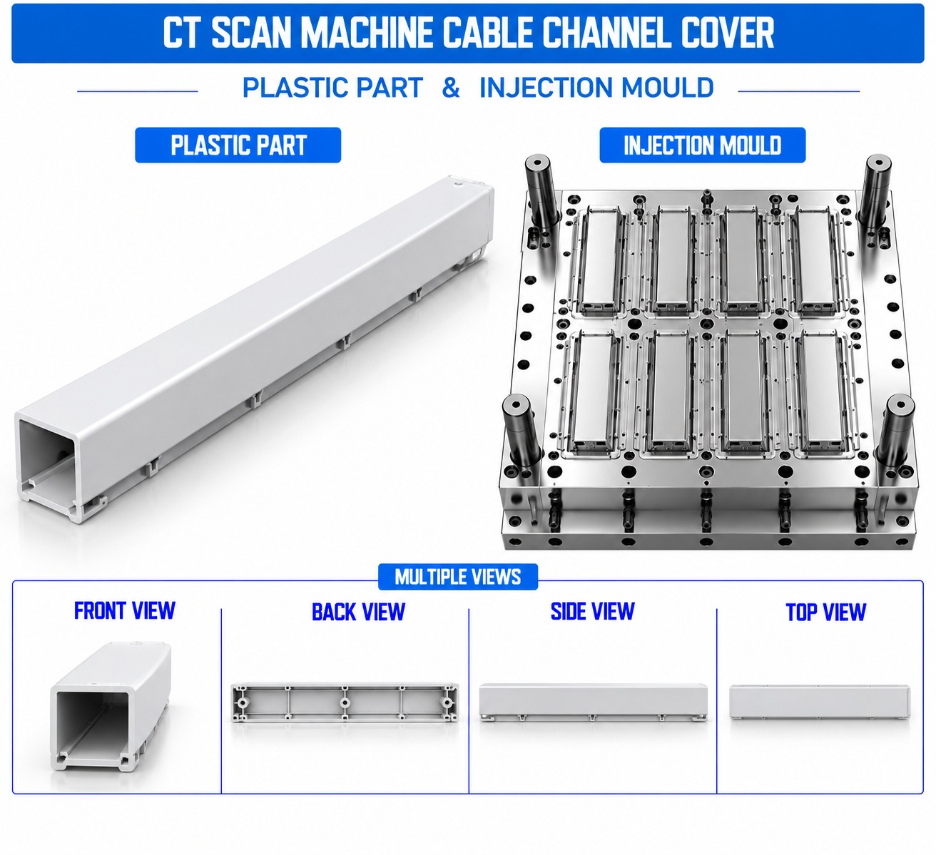 CT Scan Machine Plastic Cable Channel Cover Mould and Moulding Service